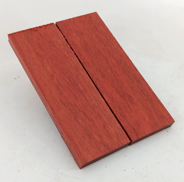 Bloodwood bookmatched knife scales and pistol grips, 2 pieces 3/8" x 2" x 6"
