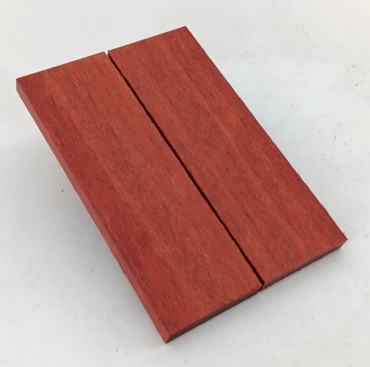 Bloodwood bookmatched knife scales and pistol grips, 2 pieces 3/8" x 2" x 6"