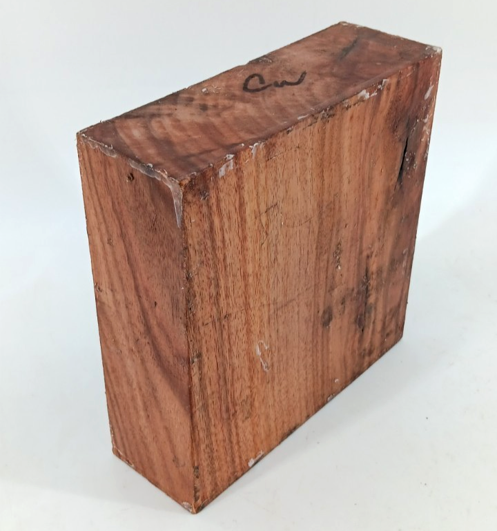 Canarywood turning bowl blank, air-dried and waxed, 2" x 5 3/4" x 5 3/4"