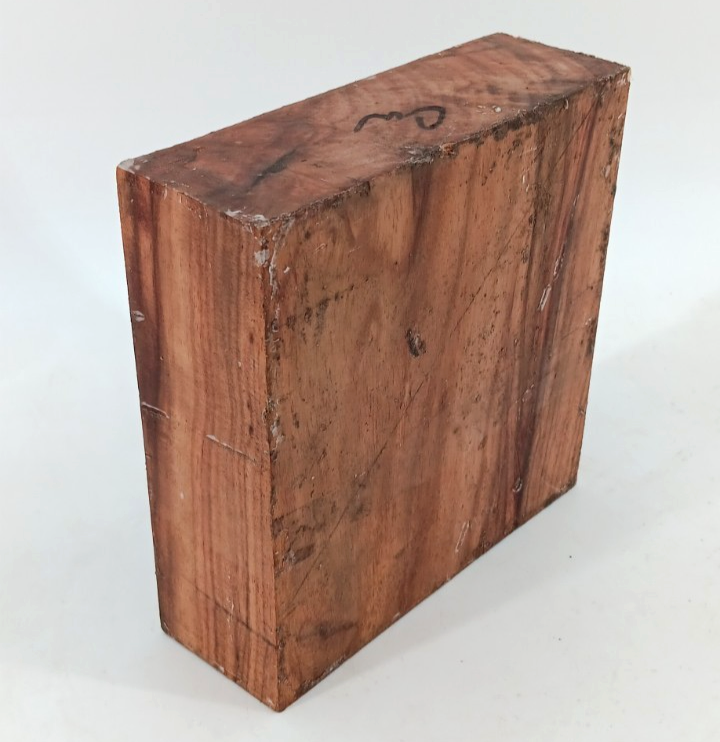 Canarywood turning bowl blank, air-dried and waxed, 2" x 5 3/4" x 5 3/4" - Image 2