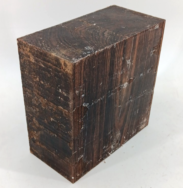 Bocote turning bowl blank, air-dried and waxed, 3" x 6" x 6"