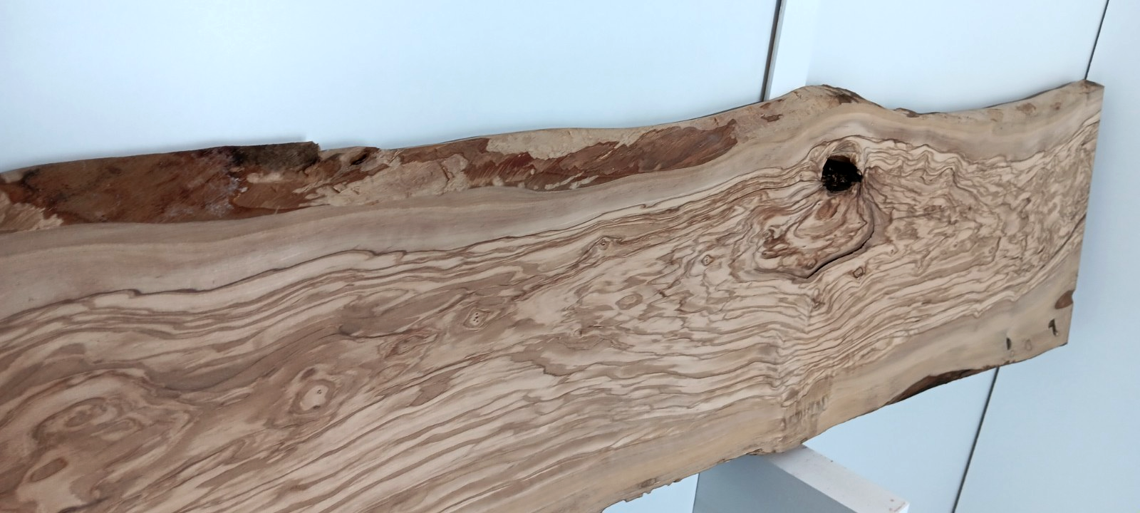 Olive Live-edge Slab, 1" x 10" - 13 1/2" x 100"