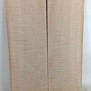 Curly Maple, Bookmatched Acoustic Guitar Back, 2 pcs 1/8" x 8 3/8" x 24"