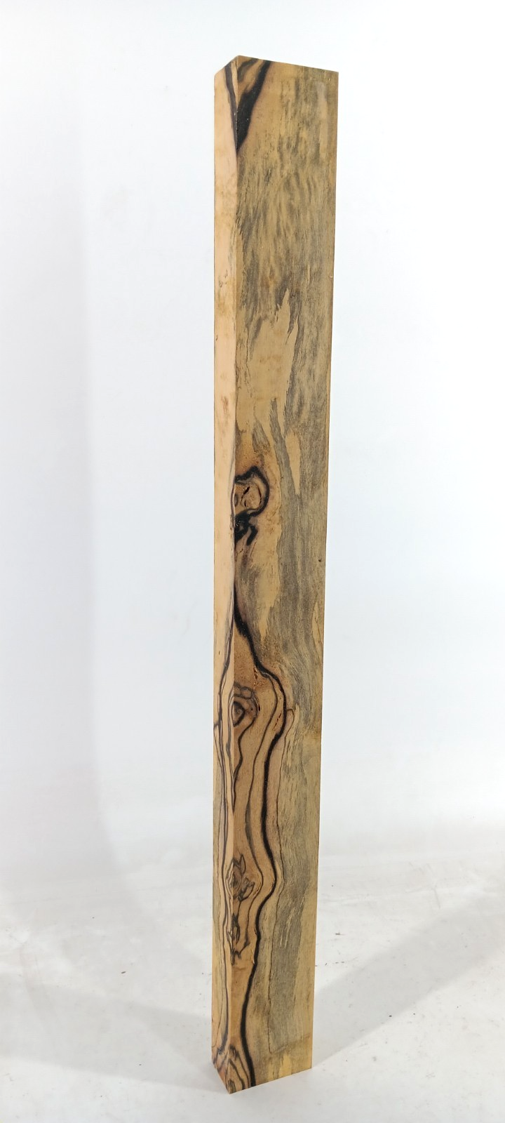 Black and White Ebony, Pale Moon, air-dried and waxed, 1 3/16" x 2 1/8" x 22"