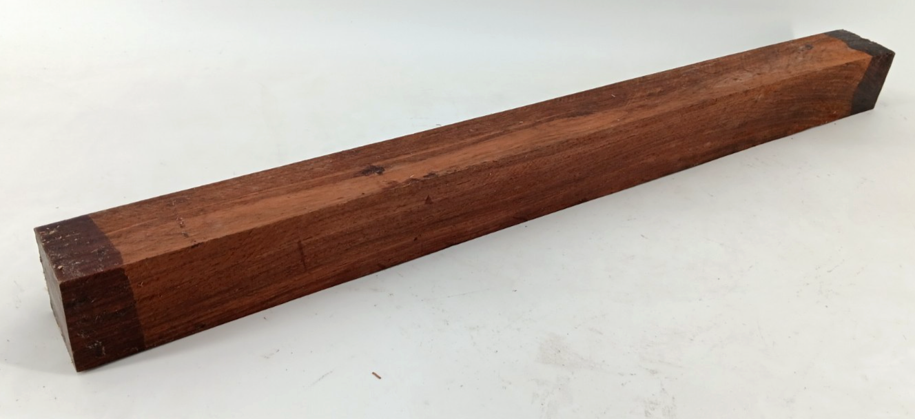 Cocobolo turning blank, air-dried and waxed, 2" x 2" x 24"