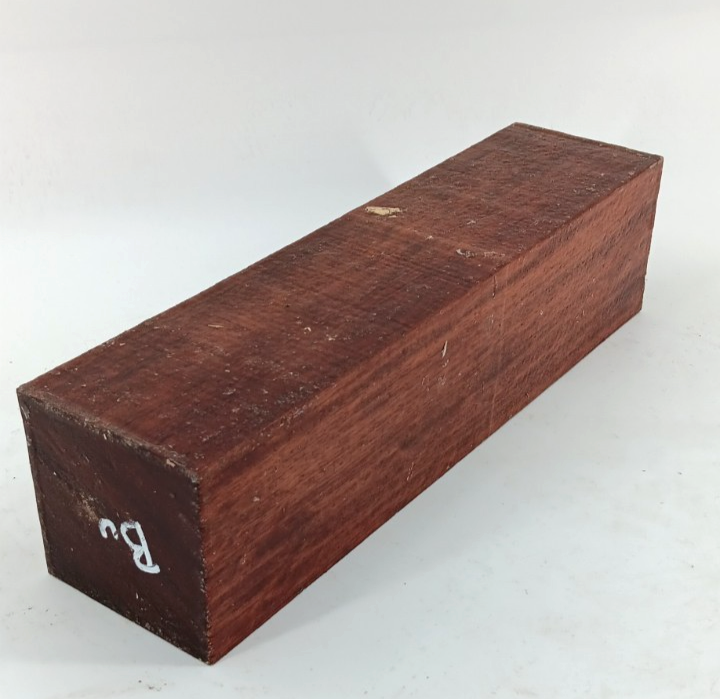 Bubinga turning blank air-dried and waxed 3" x 3" x 12" - Image 2