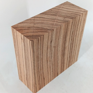 12/4 Zebrawood Bowl Blank, zebrano, zingana, 2 3/4" x 7 1/4" x 7 1/4"