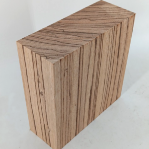12/4 Zebrawood Bowl Blank, zebrano, zingana, 2 3/4" x 7 1/4" x 7 1/4"