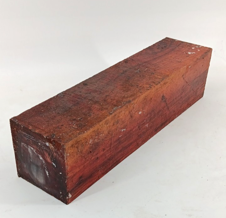 Redheart turning blank, air-dried and waxed, 3" x 3" x 12" - Image 2
