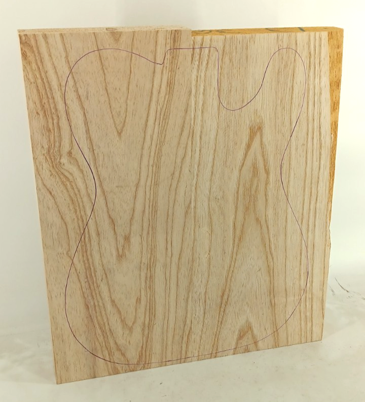 Swamp Ash, 2 piece glued Guitar Solid Body, 1 3/4" x 15" x 17", 8 lbs 11.6 oz